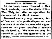 Wrighter, Mrs. William